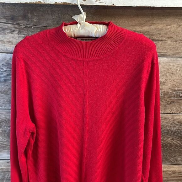 Allison Daley Ladies Petite Crew Neck Pullover Sweater, Size PL/G, Red - Picture 2 of 6